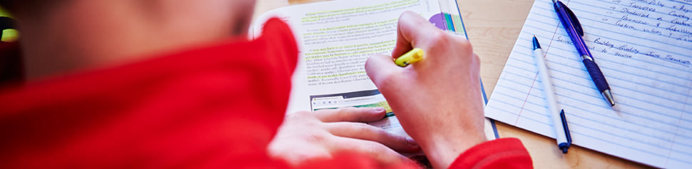 Student Studying Textbook