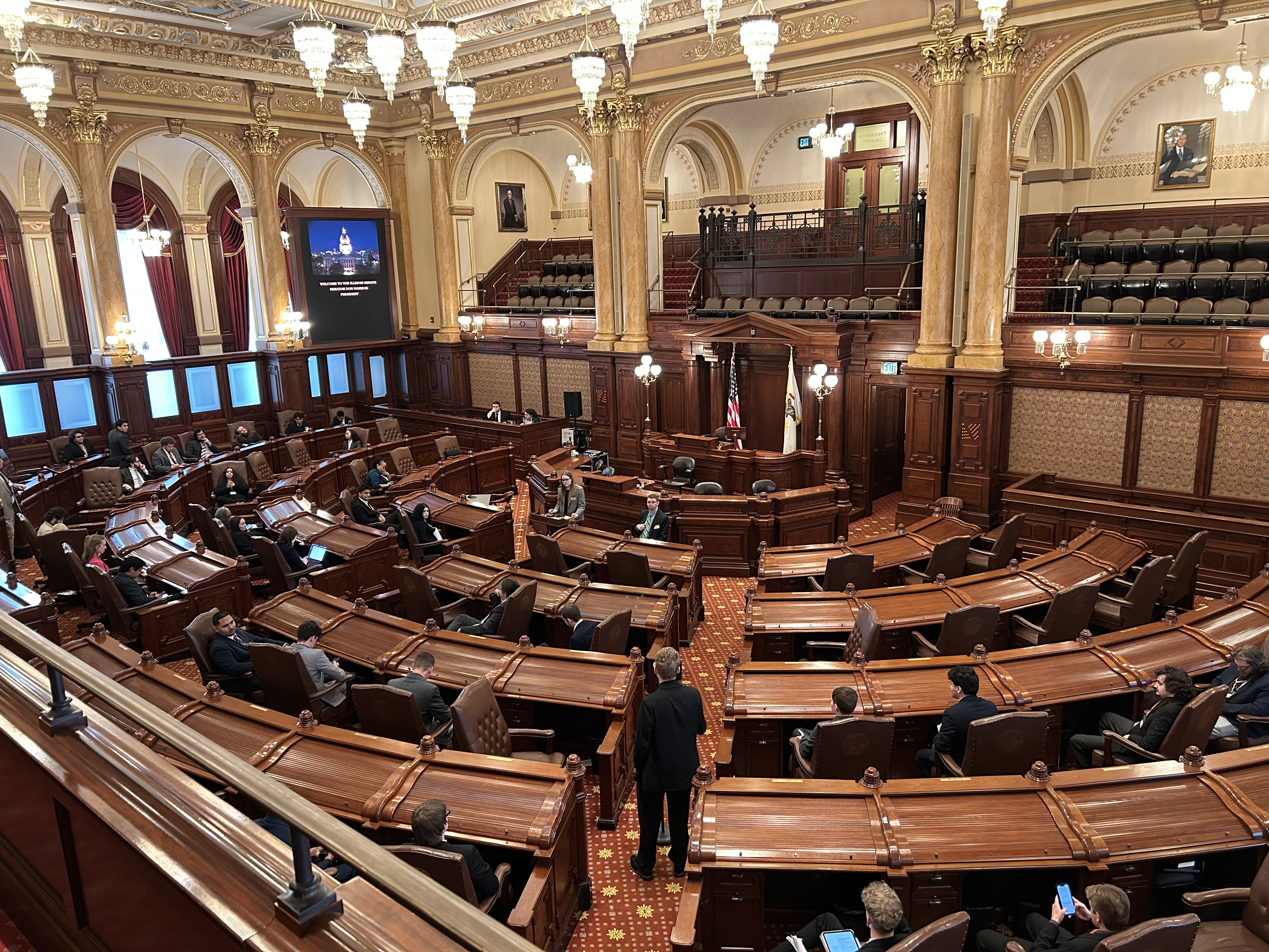 Tyson Thompson addressing the Senate