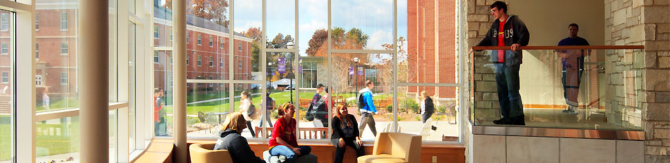 Photo of New Residence Hall Fireplace Lounge