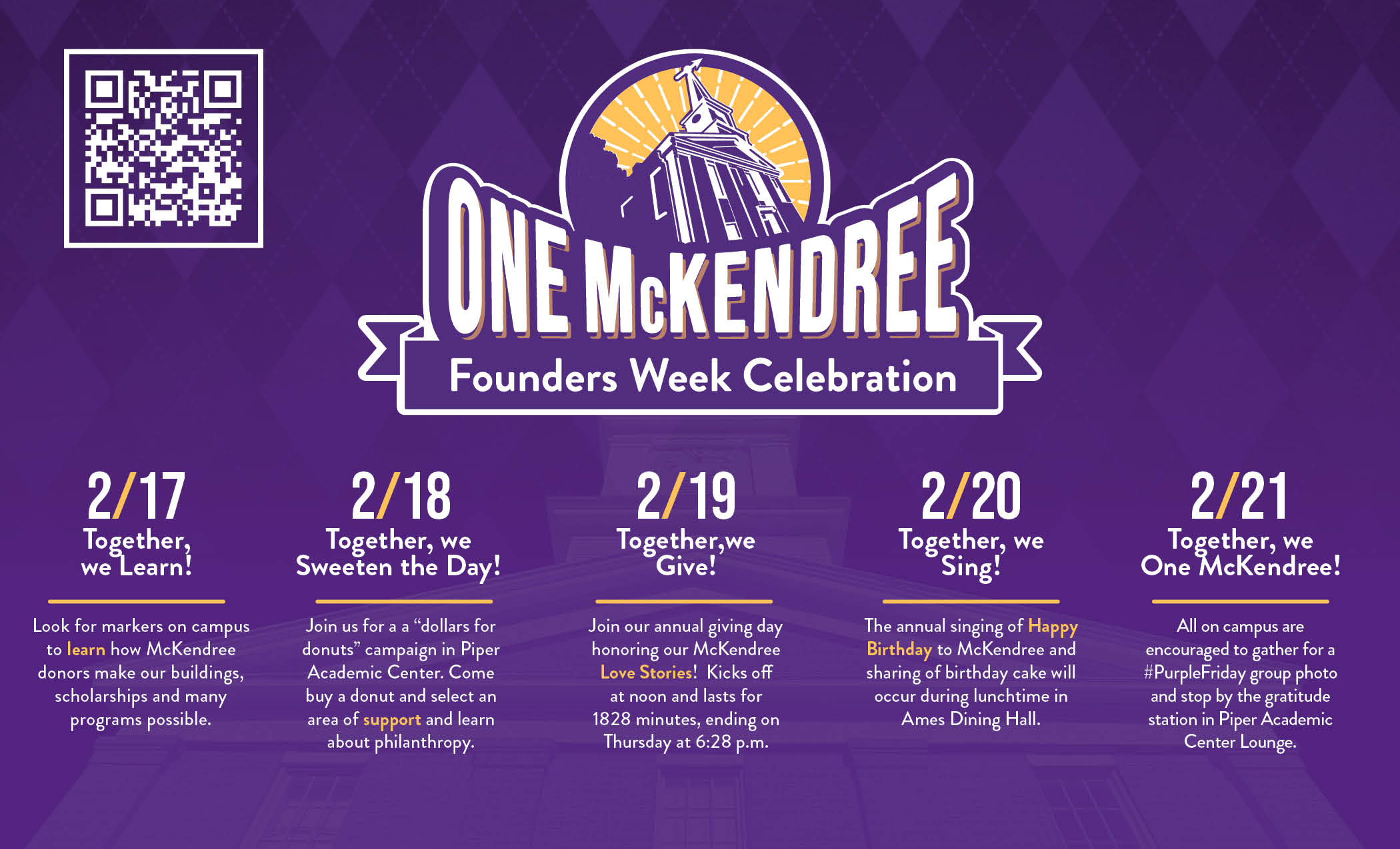 Founders Week Schedule