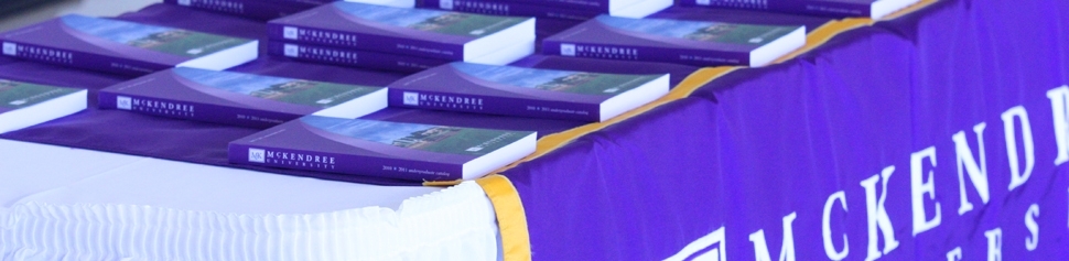 Photo of Course Catalogs on Convocation Day