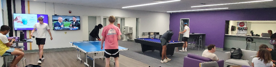 Students Playing Billiards in teh Lair
