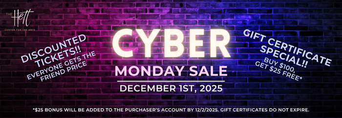 Hett Cyber Monday sale on 12/2/2025 - discounted tickets and a gift certificate special